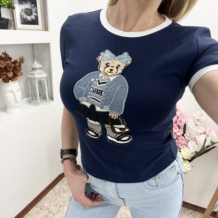 Тениска Мече STYLE Тъмно Синьо