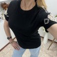 Тениска Черна Цвете