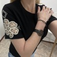 Тениска Черна Цвете