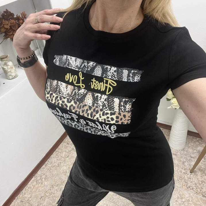 Тениска Fashion Принт Черно