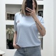 Блузка Черешки Камъни Синьо