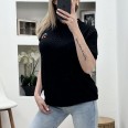 Блузка Черешки Камъни Черно