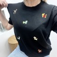Блузка Кученца Бродерия Черно