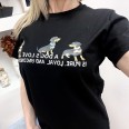 Тениска Кученца с Перли Черно