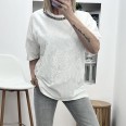 Тениска Дантела и Колие Бяла