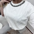 Тениска Дантела и Колие Бяла