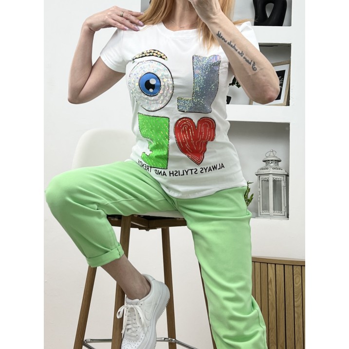 Тениска LOVE Цветно 