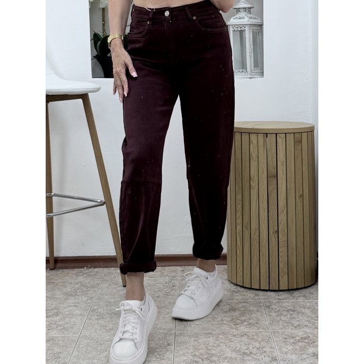 Дънки MOM FIT Бордо