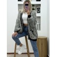 Жилетка Ангора  Перли и Блясък Черно/Злато