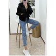 Жилетка Кашмир Качулка и Косъм Черно