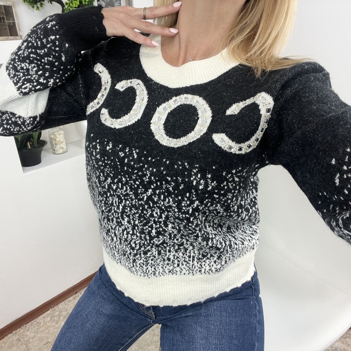 Блуза COCO Камъни Черна