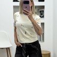 Блуза Сини Цветчета Крем