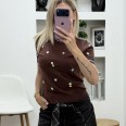 Блуза Сини Цветчета Кафе
