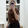 Блуза Сини Цветчета Кафе