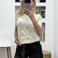 Блуза Розови Цветчета Крем