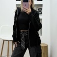 Жилетка Плетиво с Колан Черно