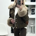 Яке LUX  Велур Връзка Кафе