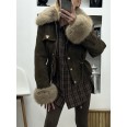 Яке LUX  Велур Връзка Кафе